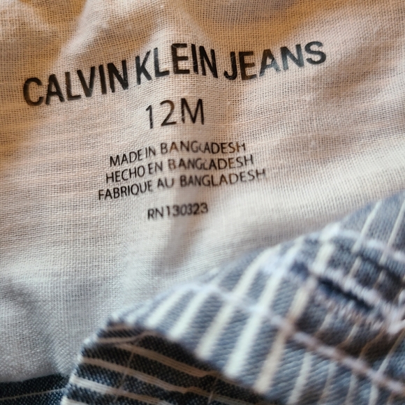 Calvin Klein blue striped cotton button down shirt - Picture 2 of 3